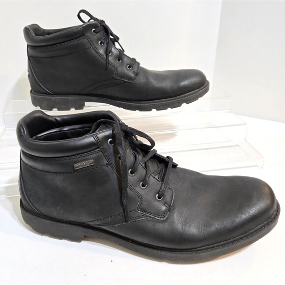 Rockport Mens Boots Hydro Shield Waterproof Black Ankle hiking Size 14/49 ~Read - Picture 1 of 12